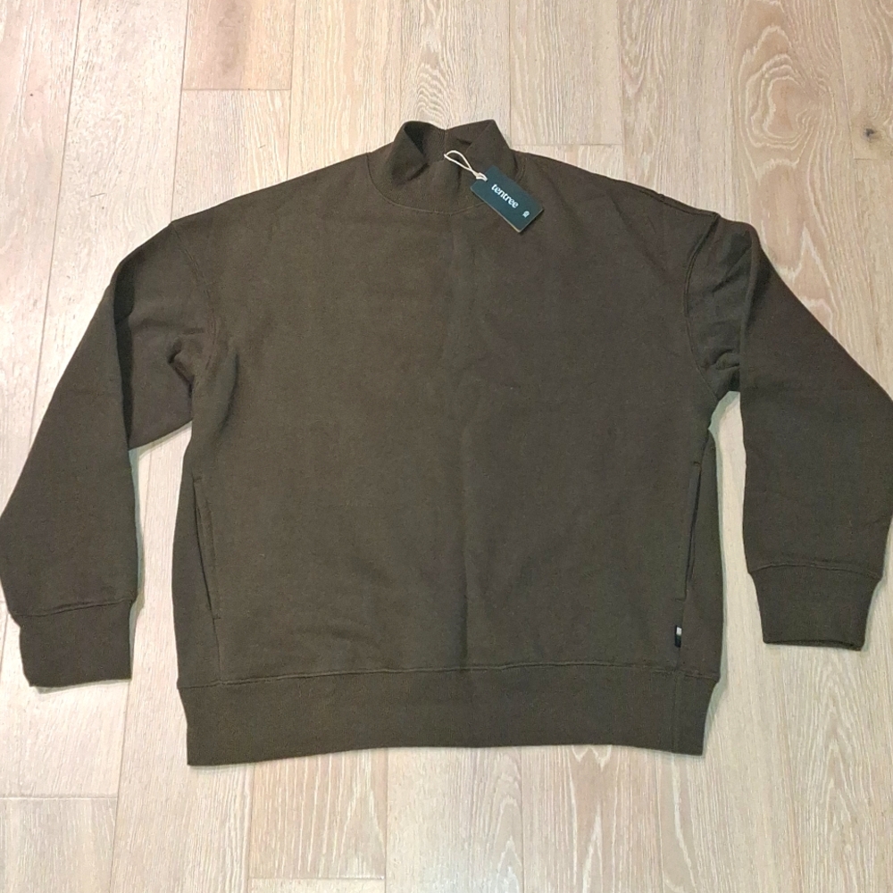 Tentree Oversized Mock Neck Fleece Sweatshirt - Small (New)